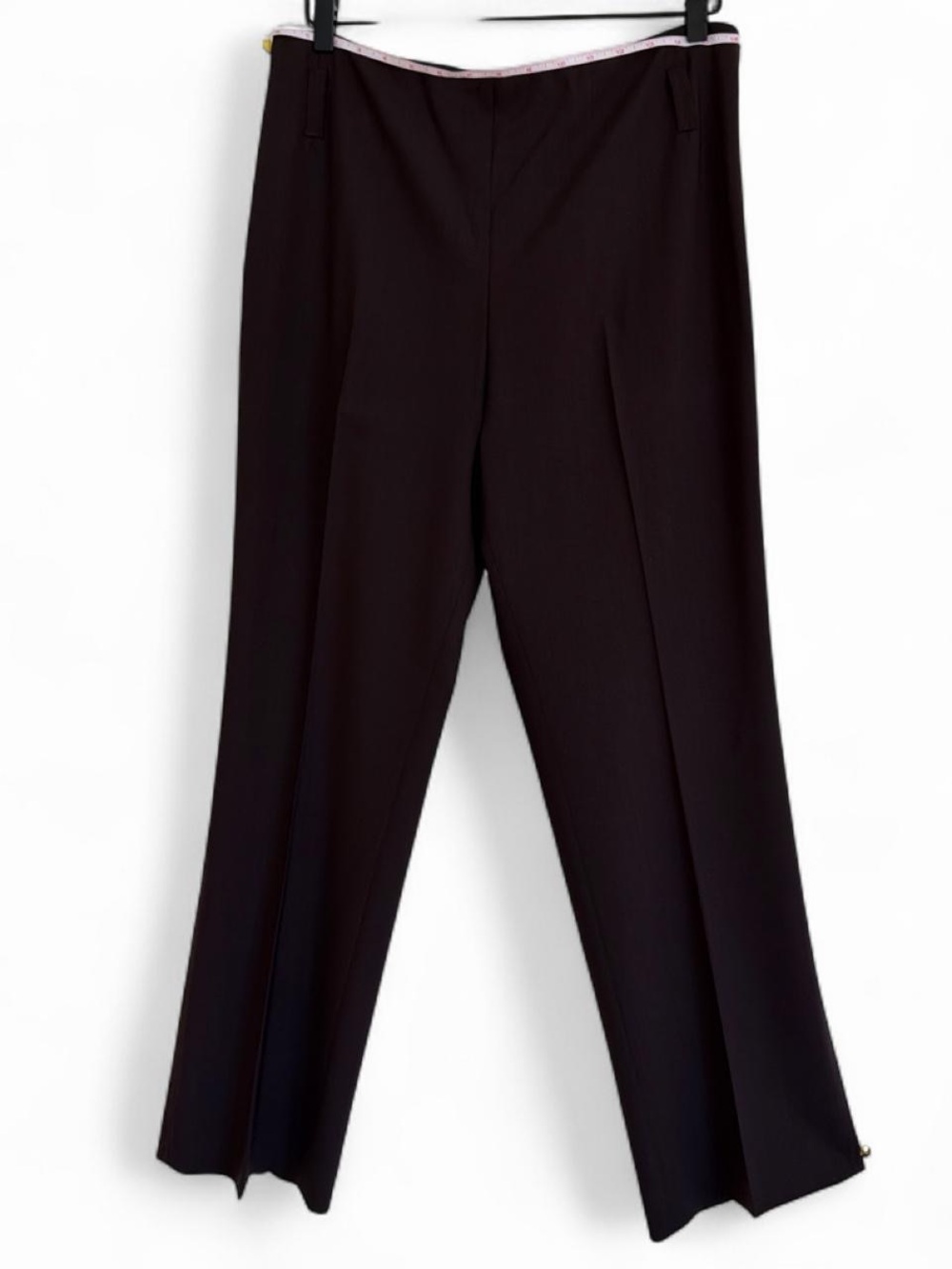 AKRIS •punto 100% wool wide-leg deep eggplant trousers